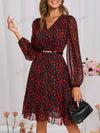 Sweetheart Style: Heart Print Lantern Sleeve Dress