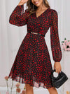 Sweetheart Style: Heart Print Lantern Sleeve Dress