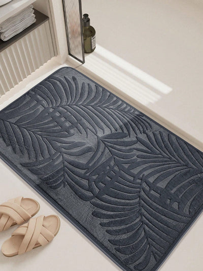 Modern Leaf Patterned Floor Mat: Stylish and Absorbent Addition to Your Home Decor