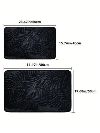 Modern Leaf Patterned Floor Mat: Stylish and Absorbent Addition to Your Home Decor