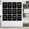 Modern Motivation: 12 Piece Black Canvas Wall Art Set for Home and Office Décor