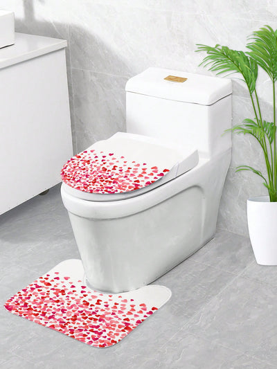 Charming Red Heart Bathroom Mat: A Touch of Love for Your Space