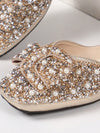 Sparkling Elegance: Women's Flat Shoes with Bowknot Rhinestone Detail