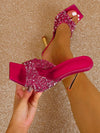 Sparkling Elegance: Rhinestone-Embellished High Heel Sandals for Women