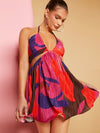 Unleash Your Inner Style Rebel with Haute Ombre Cut-Out Tie Back Pleated Dress