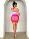 Sunset Charm: One Shoulder Gradient Bodycon Dress