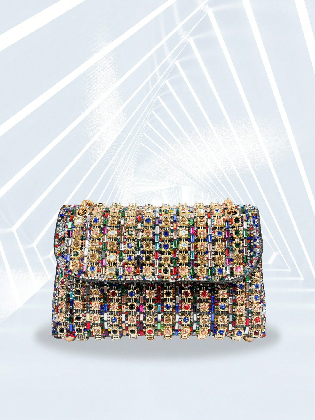 Elevate your evening look with our Sparkling Elegance clutch handbag adorned with diamond-encrusted detailing. Designed for stylish nights, this luxurious accessory adds a touch of glam to any outfit. Make a statement with our elegant and sophisticated handbag, perfect for special occasions and formal events.