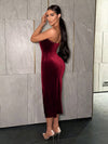 Chic & Stunning Solid Color High-Slit Bandeau Dress for Women