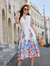 Floral Fantasia: Chic Sleeveless Shirt Dress for Your Vacay Style