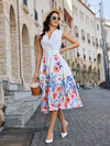 Floral Fantasia: Chic Sleeveless Shirt Dress for Your Vacay Style