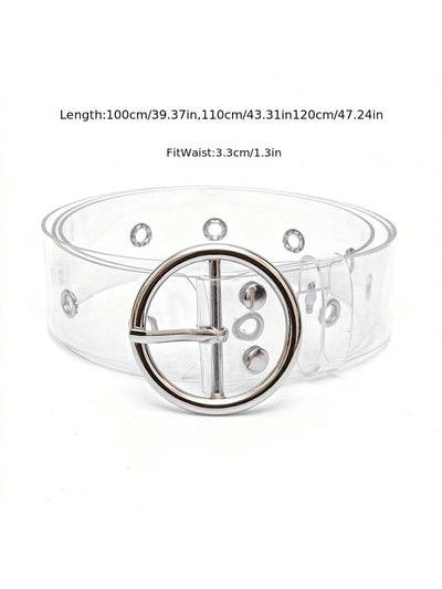Silver Transparent Belt with Heart-Shaped Buckle: A Versatile Accessory for Women's Fashion