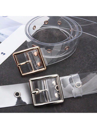Silver Transparent Belt with Heart-Shaped Buckle: A Versatile Accessory for Women's Fashion