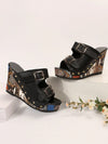 Chic and Comfortable: Fashionable Printed Weave Plus Size Platform Wedge Sandals