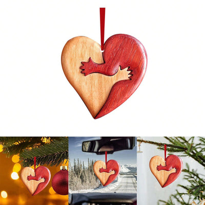 Love Blooms: Romantic Heart-Shaped Wooden Hanging Garden Ornament for Valentine's Day