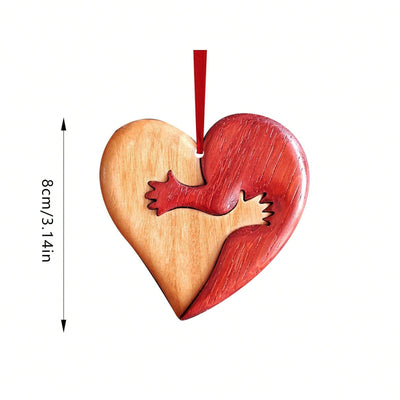 Love Blooms: Romantic Heart-Shaped Wooden Hanging Garden Ornament for Valentine's Day