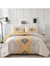 Yellow Boho Bliss: 3 Piece Texture Quilt Set with Pillowcases