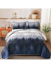 Blue Bliss: Ombre Pattern Quilt Set for Queen Bed with Pillowcases