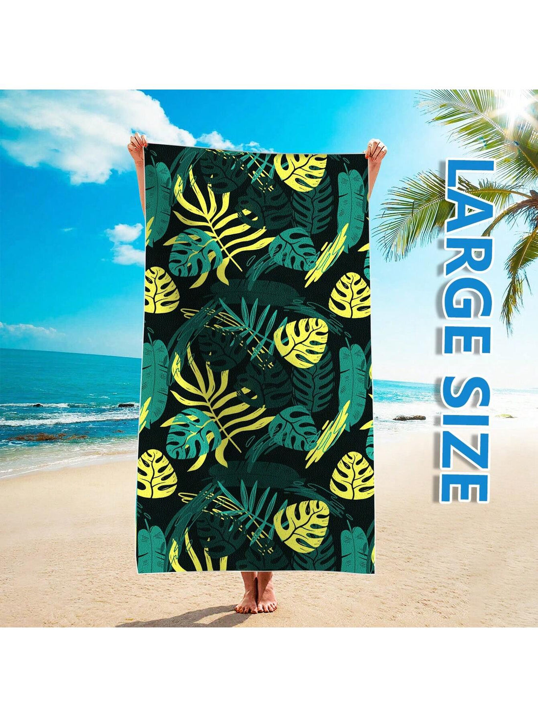 This Coconut Leaf Style Sand-Free Microfiber <a href="https://canaryhouze.com/collections/towels" target="_blank" rel="noopener">Beach Towel</a> is a must-have for your pool, beach, and travel adventures! Made from high-quality microfiber, it repels sand and dries quickly. Take it anywhere and stay sand-free. Enjoy your fun in the sun without any hassle or mess.