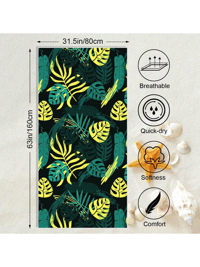 Coconut Leaf Style Sand-Free Microfiber Beach Towel: Your Must-Have for Pool, Beach, and Travel!