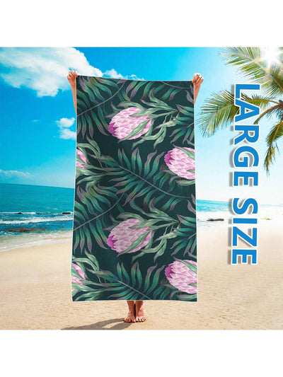 Coconut Leaf Style Sand-Free Microfiber Beach Towel: Your Must-Have for Pool, Beach, and Travel!