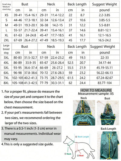 Cartoon Dinosaur Printed Full-Covered Waterproof Pet Raincoat for Small and Large Dogs - Ideal for Outdoor Activities