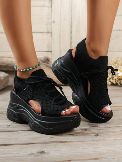 Step Up Your Style with Women's Thick-Soled Platform Sport Sandals