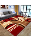 Red Geometric Print Modern Abstract Area Rug - Anti-Slip, Easy to Clean and Machine Washable