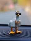 Impress with Attitude: Middle Finger Duck Car Ornament with Sunglasses and Chain