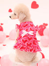 Valentine's Day Heart-Shaped Bowknot Pet Skirt in Pink for Cats and Dogs