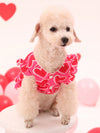 Valentine's Day Heart-Shaped Bowknot Pet Skirt in Pink for Cats and Dogs