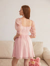 Chic and Elegant: Women's Puff Sleeve Waist Cinched Dress