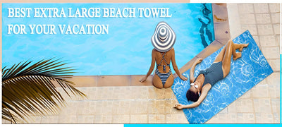 Summer Fun: Feather Pattern Microfiber Beach Towel for Beach and Pool