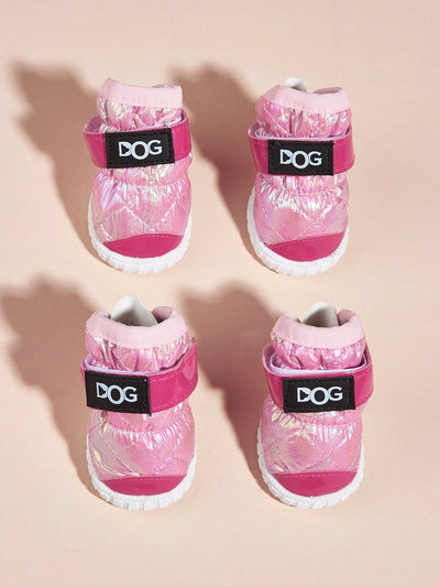 Cozy Paws: 4pcs Waterproof Warm Snow Boots for Small Dogs