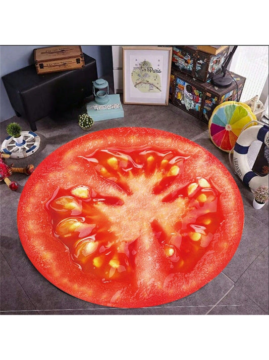 Add a touch of fun and whimsy to your living room or bedroom with our Quirky Tomato Shaped <a href="https://canaryhouze.com/collections/rugs-and-mats?sort_by=created-descending" target="_blank" rel="noopener">Rug</a>. Made with soft and durable materials, this rug is perfect for adding a pop of color and character to your space. Its unique shape and design will surely make a statement and spark conversation. Guaranteed to brighten up any room!