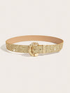 Champagne Glitter Alloy PU Belt - Perfect for Festivals, Parties, and Weddings