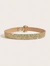 Champagne Glitter Alloy PU Belt - Perfect for Festivals, Parties, and Weddings