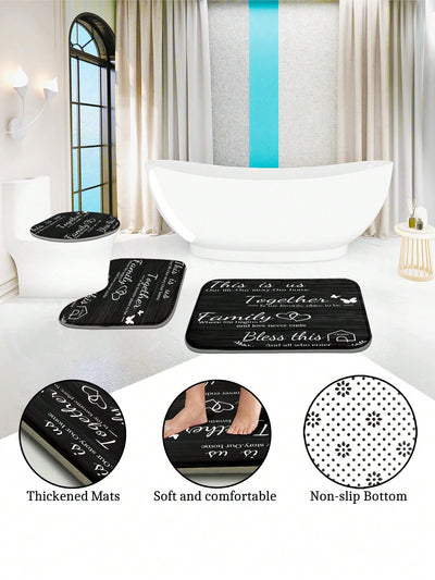 Complete Bathroom Bliss: Stylish Shower Curtain Set with Anti-Slip Mats and Coordinated Accessories