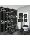 Complete Bathroom Bliss: Stylish Shower Curtain Set with Anti-Slip Mats and Coordinated Accessories