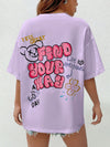 Summer Vibes: Graffiti Slogan Graphic Tee for Easy, Trendy Style