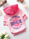 Cute and Cozy: Pink Baseball Jacket with Color Block and Animal Print Sweatshirt