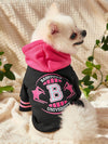 Cute and Cozy: Pink Baseball Jacket with Color Block and Animal Print Sweatshirt