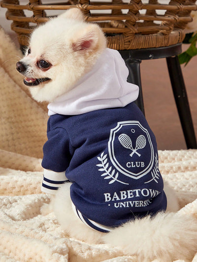 Cute and Cozy: Pink Baseball Jacket with Color Block and Animal Print Sweatshirt