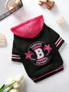 Cute and Cozy: Pink Baseball Jacket with Color Block and Animal Print Sweatshirt