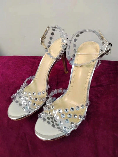 Sparkling Rhinestone Stiletto Heeled Sandals: Your Perfect Party Glam