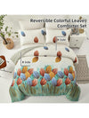 Botanical Bliss: Floral Reversible Comforter Set - Queen Size - 3 Pieces - Soft Microfiber Bedding Set - All Season