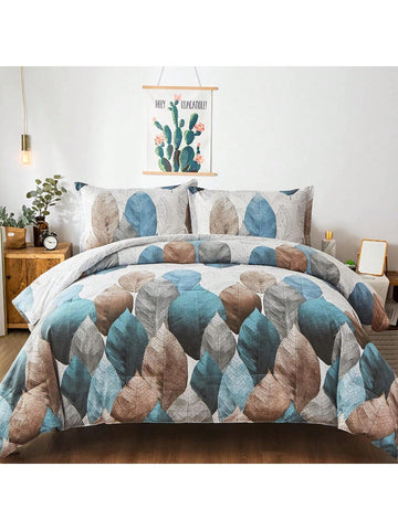 Botanical Bliss: Floral Reversible Comforter Set - Queen Size - 3 Pieces - Soft Microfiber Bedding Set - All Season