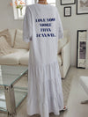 Make a Statement in Style with Long Back Slogan Print Maxi Dress for Women