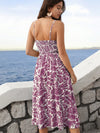 Get Ready for Vacation with full Print Hollow Out Chest Knot Strap Dress