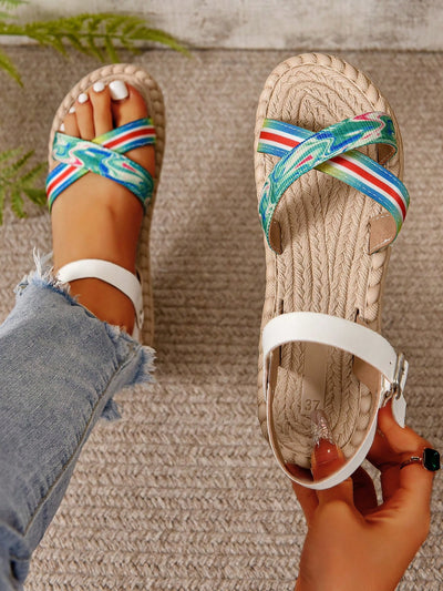 Stay stylish and comfortable with our Sunny Days Ahead flat <a href="https://canaryhouze.com/collections/women-canvas-shoes" target="_blank" rel="noopener">sandals</a>. Featuring the latest fashion trend of 2024, these small fresh beach style sandals are perfect for women on the go. With their flat design, you'll enjoy all-day comfort without sacrificing style. Don't settle for boring sandals, upgrade to Sunny Days Ahead.