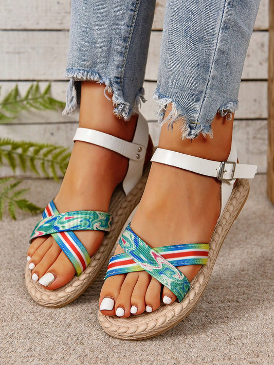 Sunny Days Ahead: 2024 Latest Fashion Small Fresh Beach Style Women's Flat Sandals